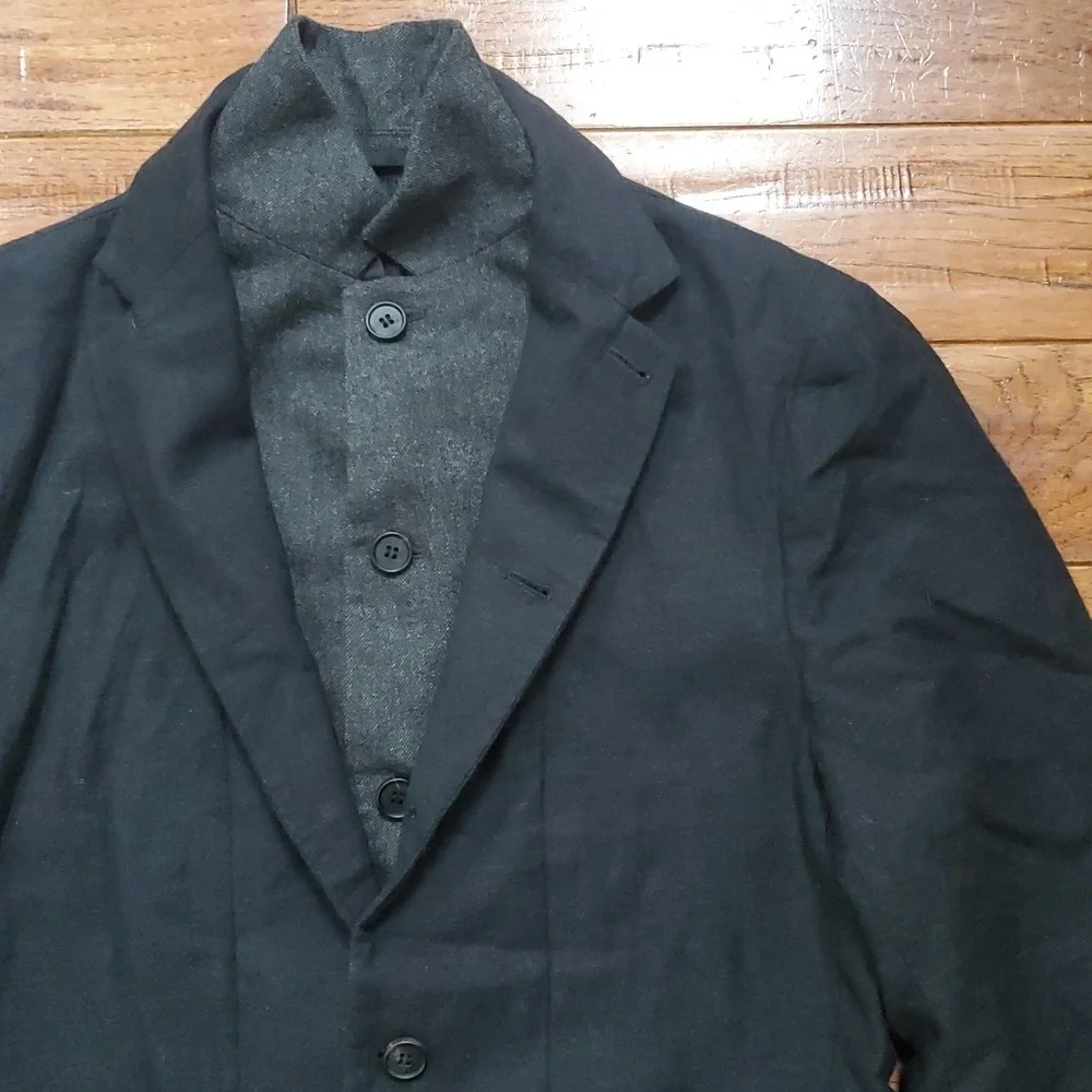 All Saints Shiro Italian Cloth Charcoal Wool Jacket